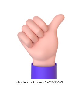 Thumbs Up gesture illustration. Like Finger Sign. positive feedback picture. isolated on white background. 3d render