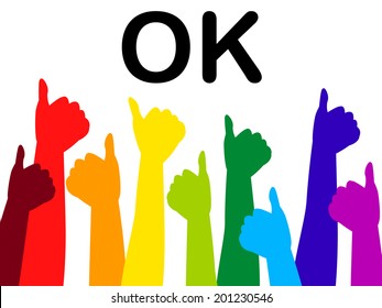 Thumbs Up Indicating All Right And Yeah