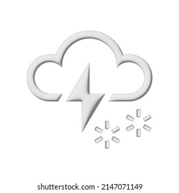 thunder snow flurries icon 3d isolated on white background