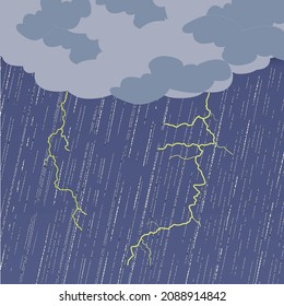 Thunder storm with heavy clouds with lightning