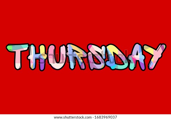 Thursday Word On Red Background Thursday Stock Illustration 1683969037