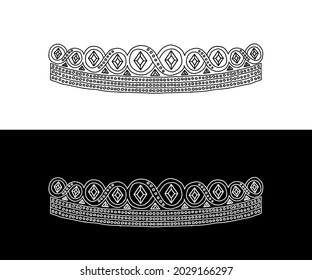 Tiara With Seed Pearls And Möbius Rings