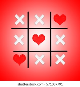 Tic Tac Toe Heart Crosses Stock Illustration 571037791 | Shutterstock