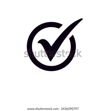 Tick mark approved mark check mark logo isolated white background