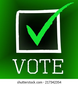 Tick Vote Indicating Pass Checked And Choosing