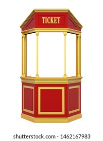 Ticket Booth Carnival Isolated. 3D Rendering