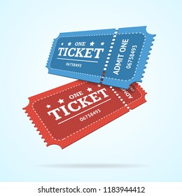 Ticket Fly Blank Admit Set Retro Old Style for Entertainment, Party and Amusement Show. illustration of two tickets view - Powered by Shutterstock