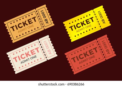 Ticket Illustration Flat Style Ticket Stub Stock Illustration 690386266