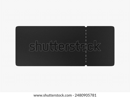 Ticket for mock up design or design presentation. Blank 3d illustration.