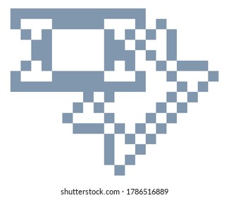 Tickets Icon In A Pixel 8 Bit Video Game Art Style. This Is A Raster Version Of A Vector Illustration