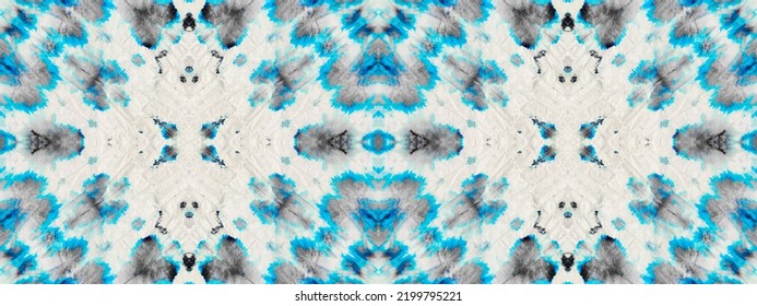 Tie Dye Blue Seamless Flower. Ink Water Shape. Ink Colorful Abstract Brush. Wash Seamless Spot. Blue Ethnic Effect. Floral Bohemian Water Splotch. Art Green Color Tie Die Mark. Spot Dot Texture