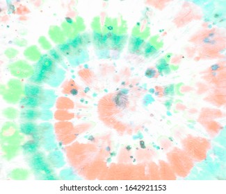 Tie Dye Circle. Teal Funky Spiral. Psychedelic Swirl. Green Circular Pattern. Grunge Wallpaper In 1960s Style. Tye Dye Circle. Hippie Spiral. Watercolor Print. White Bohemian Pattern. Tie Die Circle.