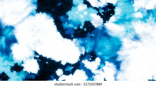 Tie Dye Pastel Blue .Light Graphic Tie Dye Paper. Indigo Tie Die Ornament. Ice Vintage Watercolour. Rainbow Drawing . Black Acrylic Element Tie Dye Textile