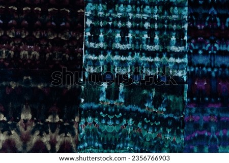 Tie Dye Pattern. Asian Texture. Sashiko Decorative Background. Blue Space Dyed Texture. Navy Bohemian Ornament. Indigo Watercolor Print.