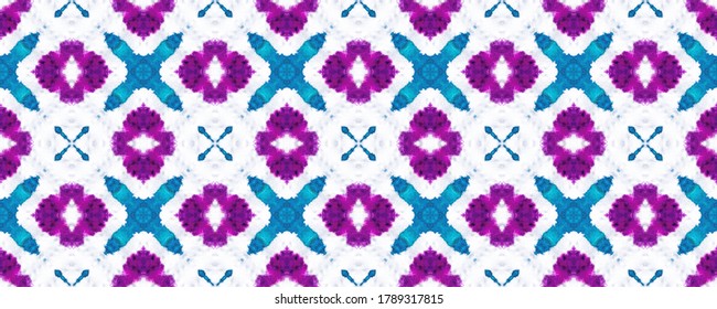 Tie Dye pattern. Seamless Ethnic Pattern. Painted Motif. Papirus Ornamental. West Decor Gouache Blur. Ultramarine Light. Reflecting color. Tie Dye.