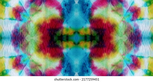 Tie Dye pattern. Seamless print. African Style. Ruby, Orange and Blue Threadbare textile. Diverse Wash Drawing With Charcoal color. Azure and White Boho style. Multicolor Tie Dye.