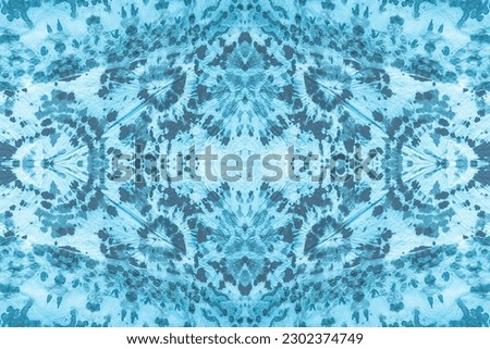 Tie Dye Pattern. Space Dye Seamless Print. Sky Tie Dyeing. Aqua Seamless Fabric. Bright Fashion Watercolor Color. Bright Shibori Pattern.