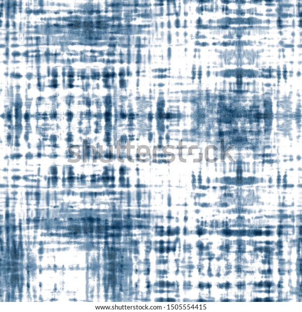 絞り染めのシームレスな模様 白い背景に水彩手描きの藍色の紺色の海軍縞 水彩抽象的なストライプの格子柄のテクスチャー 織物 布地 壁紙 包装紙用の印刷物 のイラスト素材
