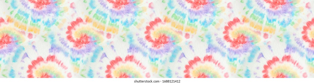 Tie Dye Spiral. Grunge Fantasy Kaleidoscope. Vintage Colors Tie Dye. Bright Colors Dyed Print. Seamless Fashion Wallpaper. Artistic Effect. Magic Acrylic Tie Dye.