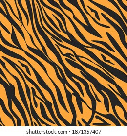 Seamless Pattern Tiger Skin Black Orange Stock Vector (Royalty Free ...