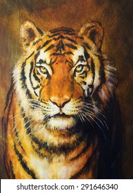 Tiger Painting,Tiger Portrait,Tiger Oil Painting,Animal Painting,Tiger Painting Canvas,Tiger Animal Portrait,Wild Animal Oil Painting Print