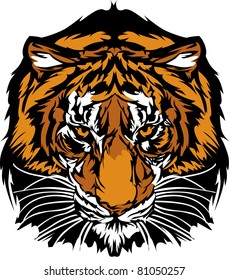 Tiger Head Vector Graphic Mascot