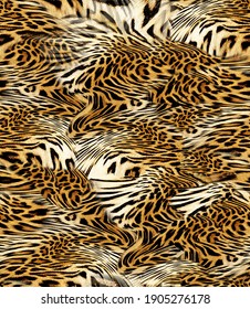 Tiger Print High Resolution Texture Seamless Pattern For Print