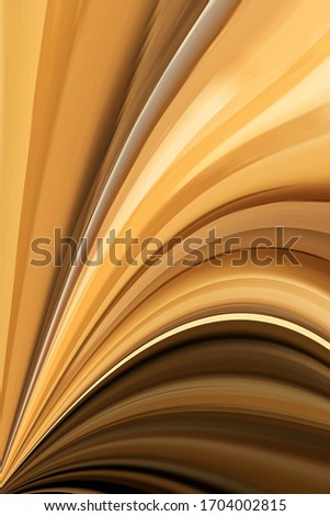 Tight pattern of many contiguous thin curves of Golden color for background. Modern design.
