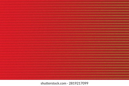 A tightly packed pattern of horizontal lines in rich red, interspersed with subtle golden elements, presenting a finely textured, grainy surface.