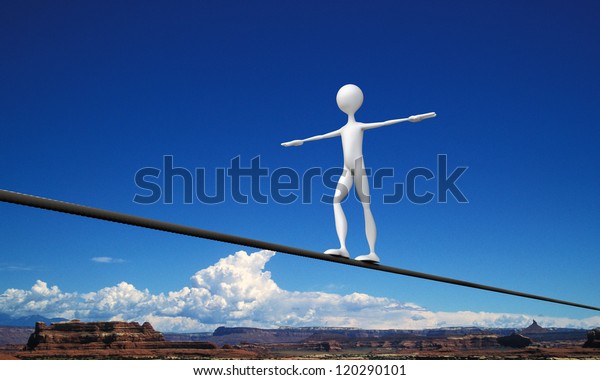 tightrope walker in the\
desert