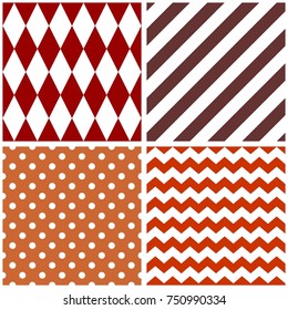 Tile Brown White Pattern Set Chevron Stock Illustration 750990334 ...