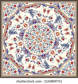 tile design scarf. ottoman pattern.