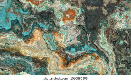 The Tile Of Turquoise Raw Gemstone Texture. Colorful Background. 2d Illustration