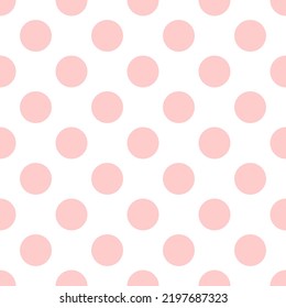 Tile Vector Pattern With Big Pink Polka Dots On White Background For Seamless Decoration Wallpaper