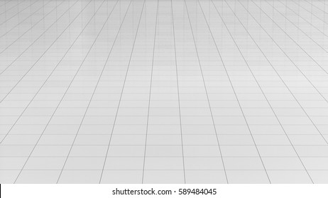 Tile White Flooring 3d Rendering, Texture Background, Illustration