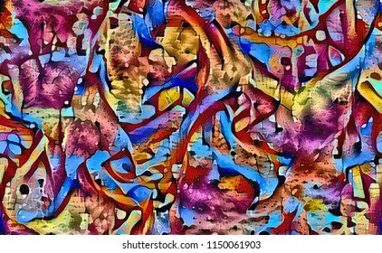 Tileable Texture painted by a Deep Neural Network inspired by Graffiti