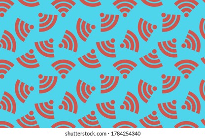 Tiled Pattern Background With Wifi Icon Shape. Banner. 