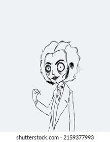 Tim Burton Style Character Sketch.