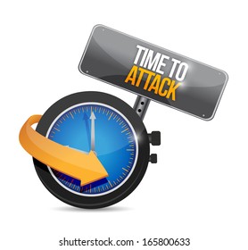 time to attack concept illustration design over a white background