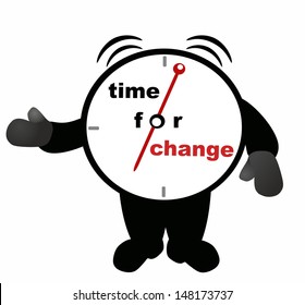 Time for change - cartoon clock