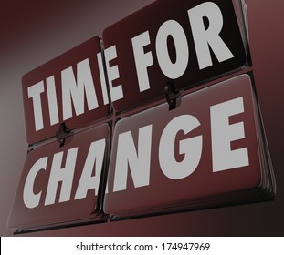 Time for Change Clock Retro Flipping Tiles Adapt Innovate