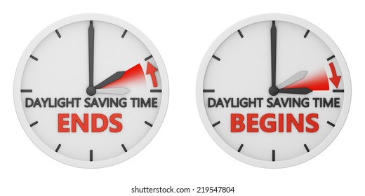 time change to daylight saving time on white background - Powered by Shutterstock