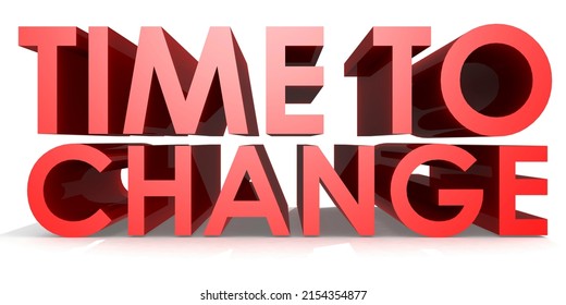 Time to change word isolated, 3d rendering