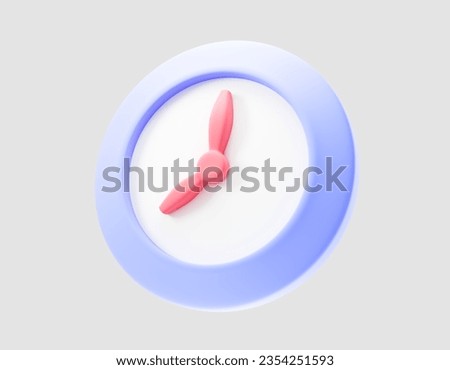 Time and Clock icon. Watch, Timer, Date, Current time and Calendar. 3d rendering illustraiton