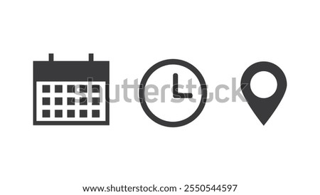 time date and map icon