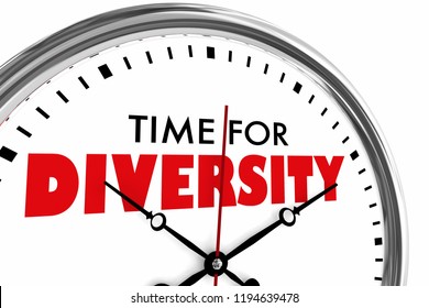 Time for Diversity Different Perspective Choices Clock 3d Illustration