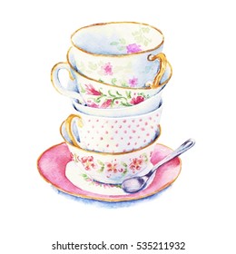 NEW Country Chic Tea Cup and Saucer Pink /& Lavender Peony Tea Cup /& Saucer
