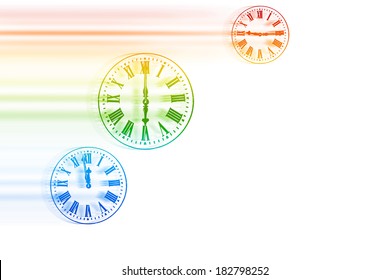Time Flies - Rainbow Speeding Clocks