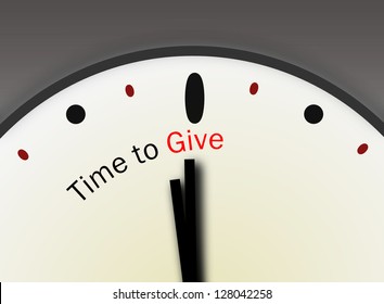 Time To Give Charity Concept Indicating Be Generous And Rise To The Occasion Giving Financial Support To Poor And Needy. Christmas Holiday Giving.