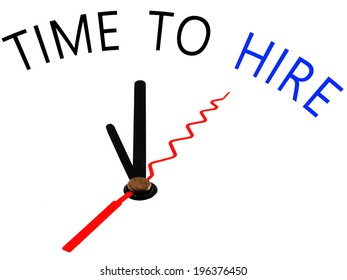 Time to hire with clock concept